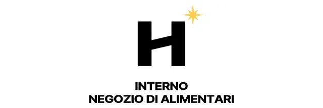 Logo del negozio di interni con il simbolo di una moderna lettera H