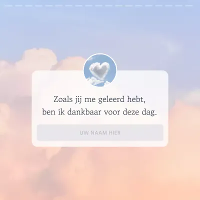 Eenvoudige sentimentele post in lichtblauw en roze