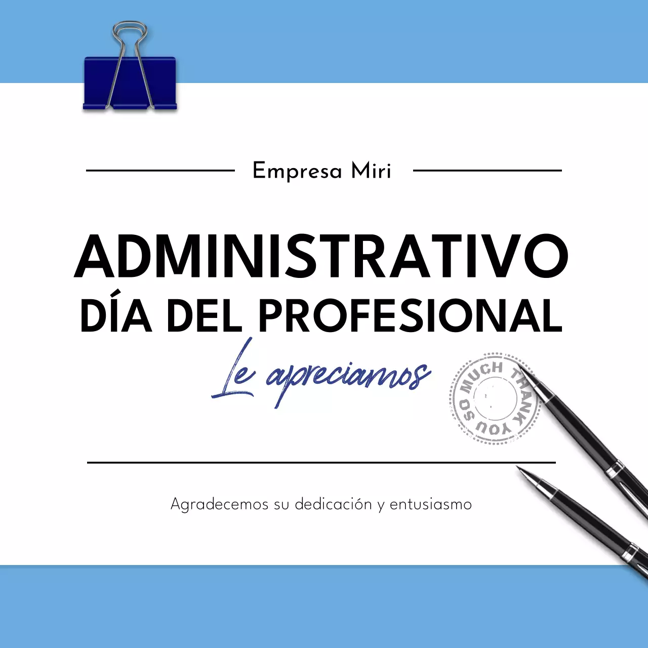 Anunciamos un moderno acto azul y blanco del Día de los Profesionales de la Administración