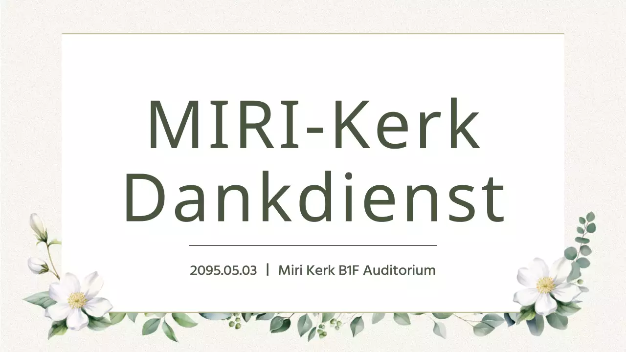 Groene eenvoudige kerkdienstgids