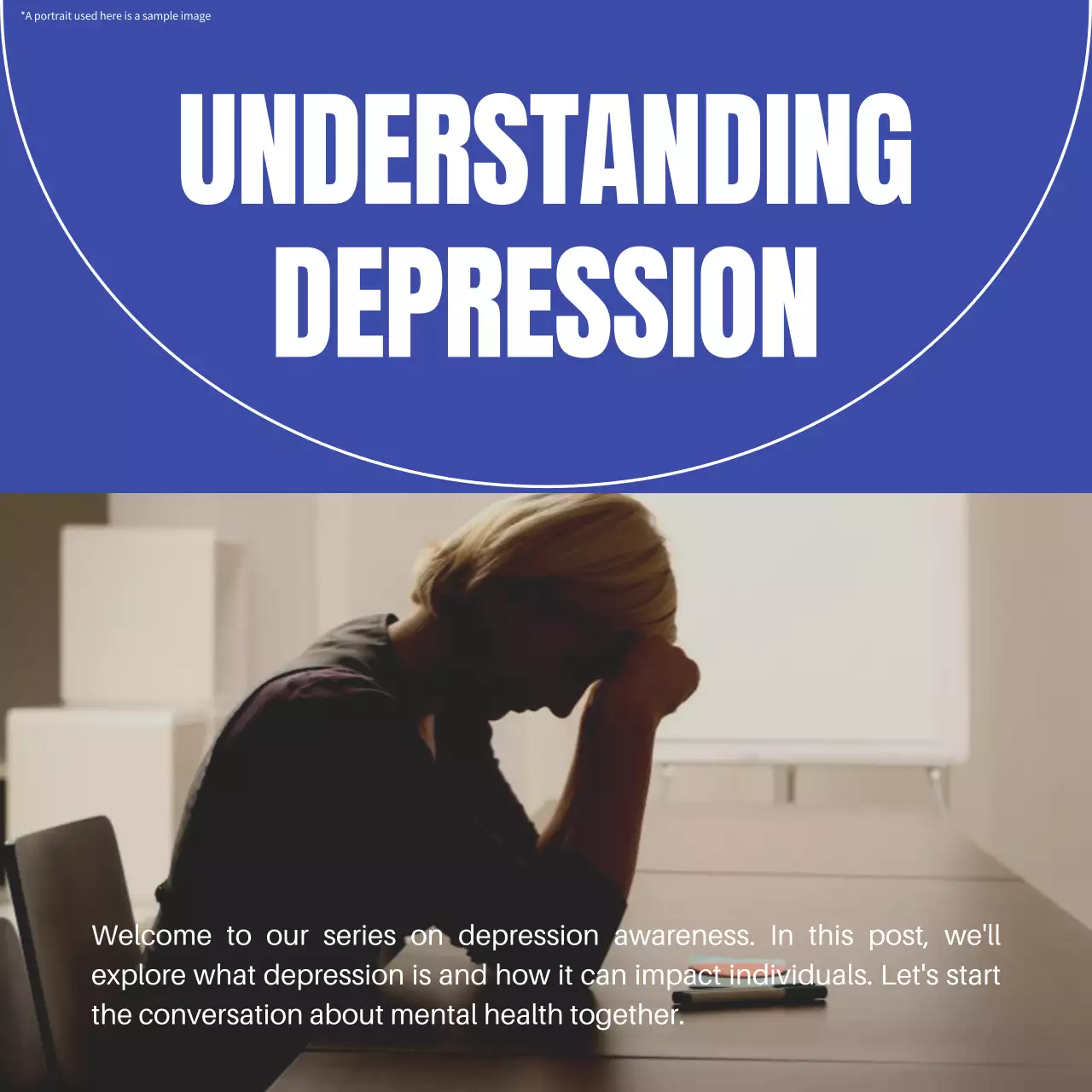 Blue Professional Depression Guide Social Media Post