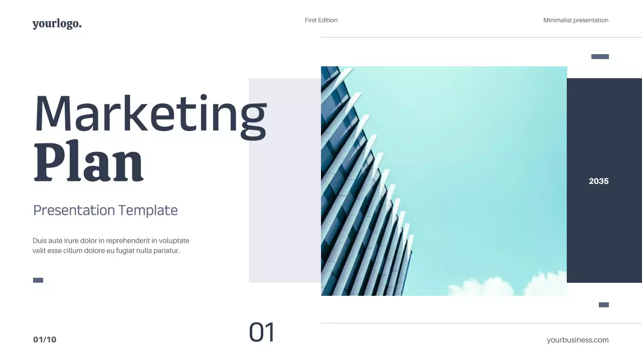 White Blue Minimal Simple Marketing Plan Strategy