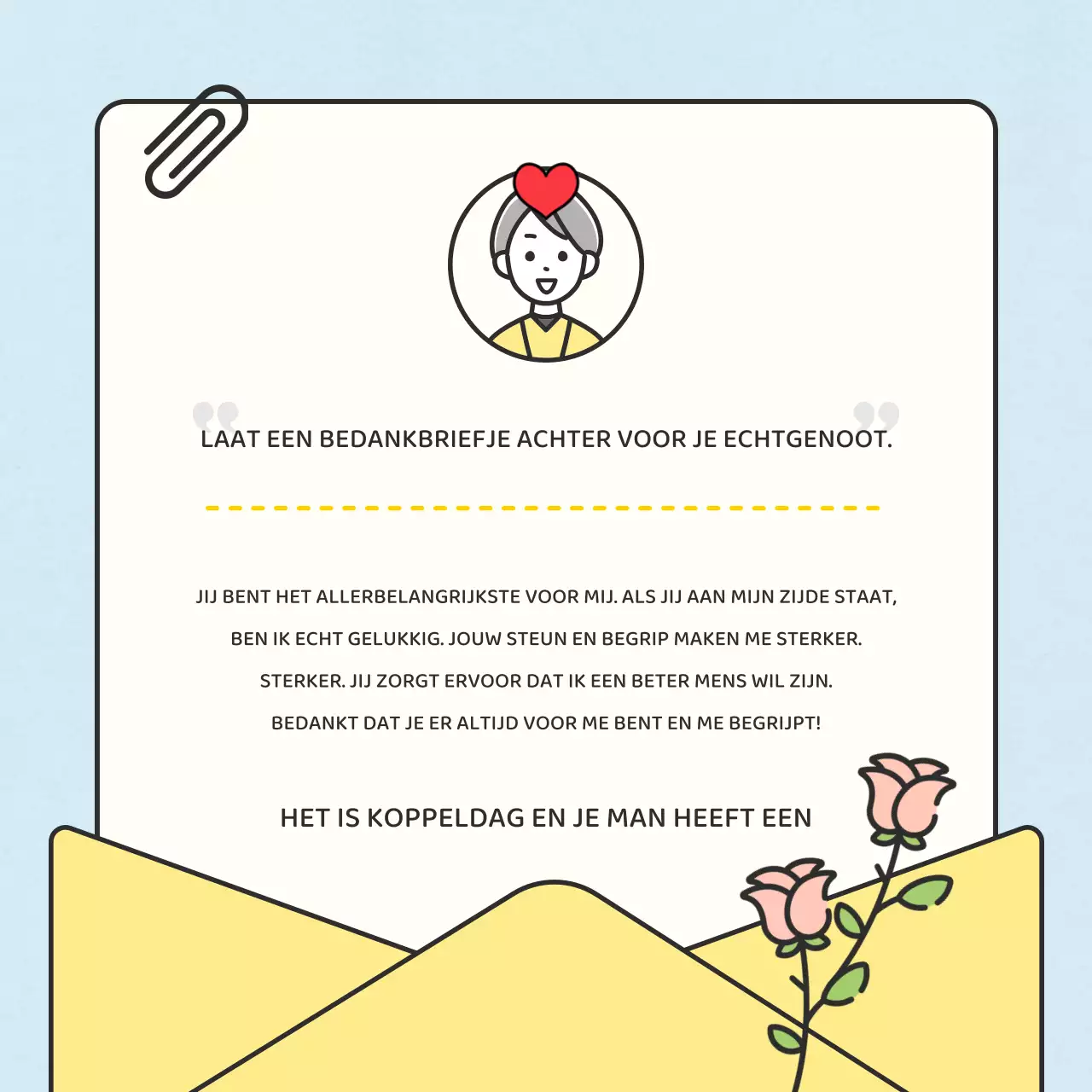 Rode en gele bedankbriefjes voor de gezinsmaand