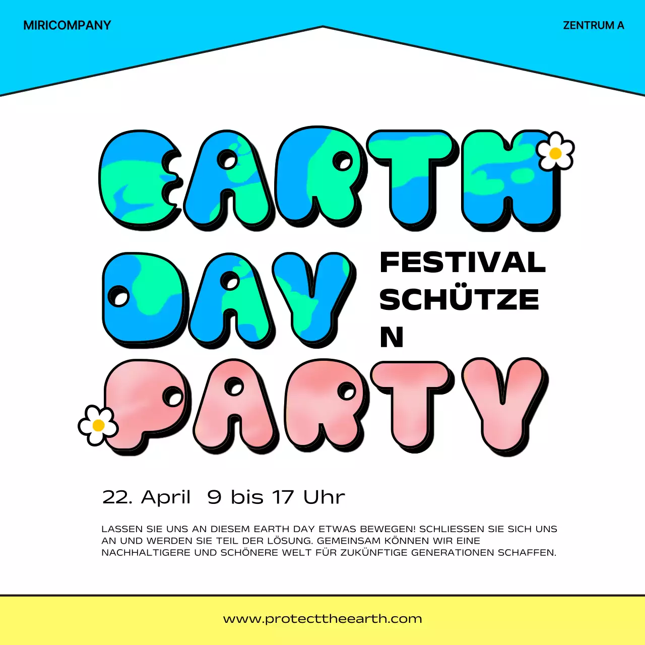 Bewerben Sie Veranstaltungen zum Tag der Erde in Gelb und Blau mit diesem bezaubernden Earth Day Earth Day Display