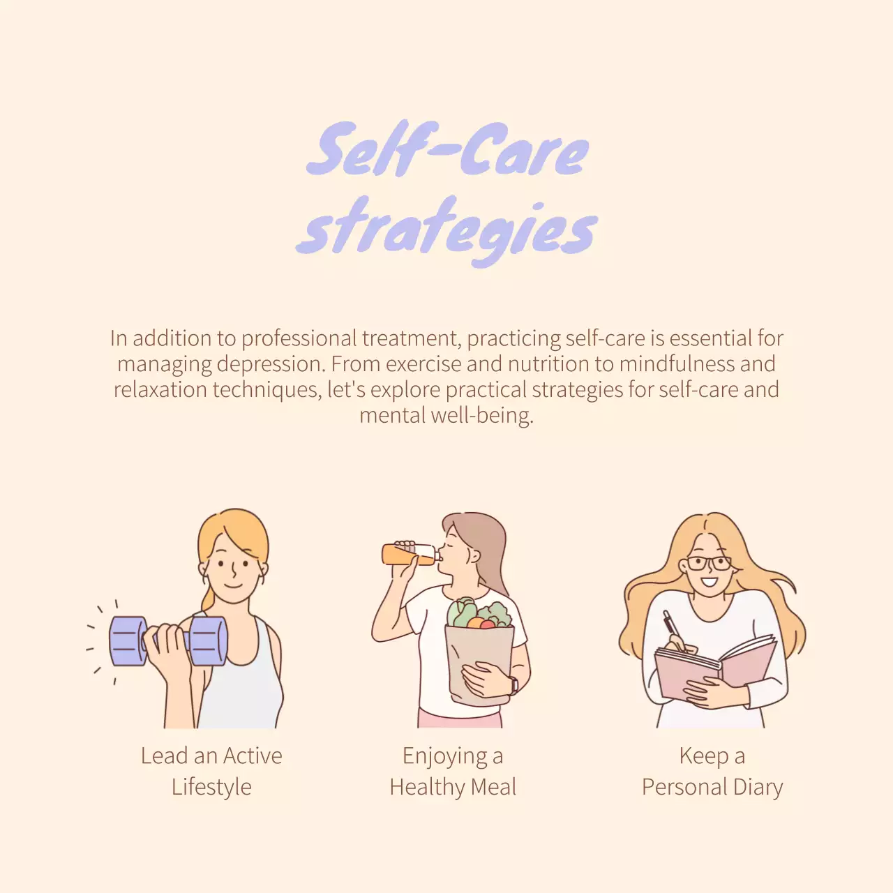 Beige Minimal Mental Health Guide Social Media Post