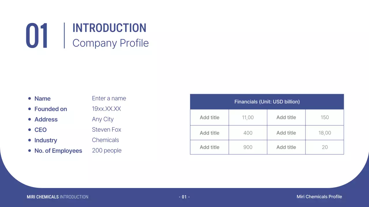 블루 모던 케미컬 소개 프레젠테이션
