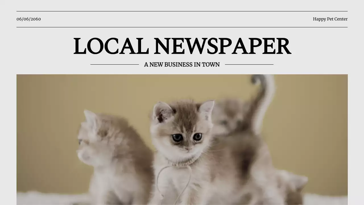 Grey Modern Pet News Newsletter Presentation