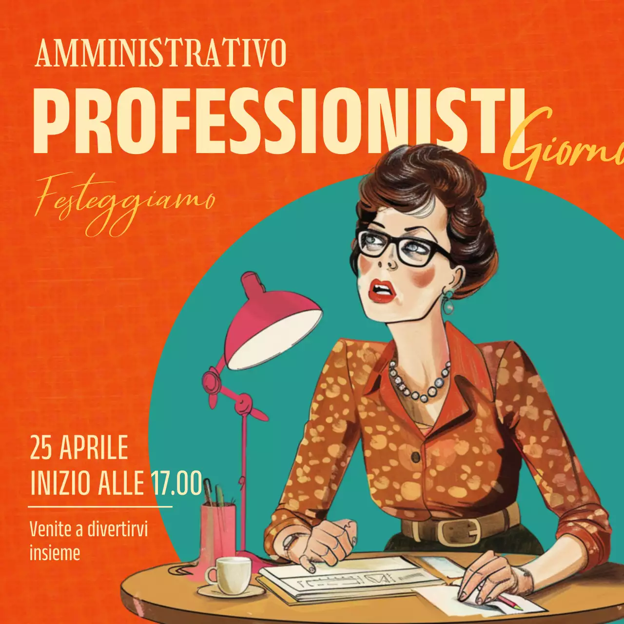 Informazioni sulla Giornata dei professionisti amministrativi retro rosso e verde