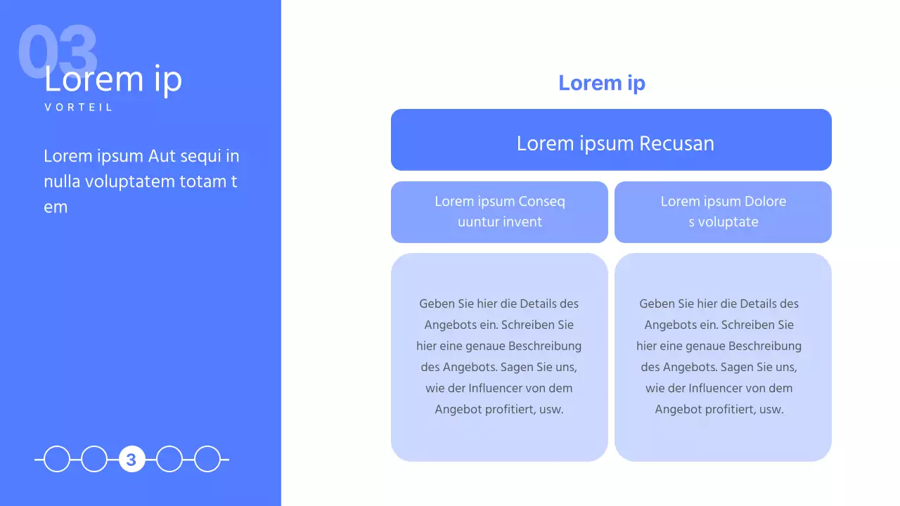 Einfacher Vorschlag zur Zusammenarbeit mit Influencern in Blau und Weiß