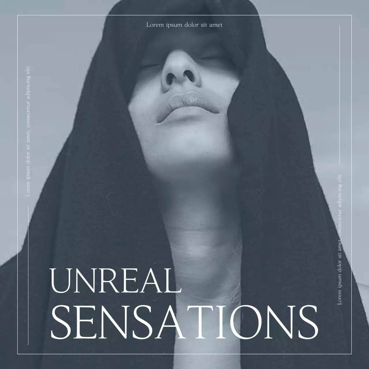 Black Minimal Sensations Advertisement Social Media Post