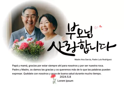 Diseño del Día de la Madre con claveles y texto caligráfico sentimental