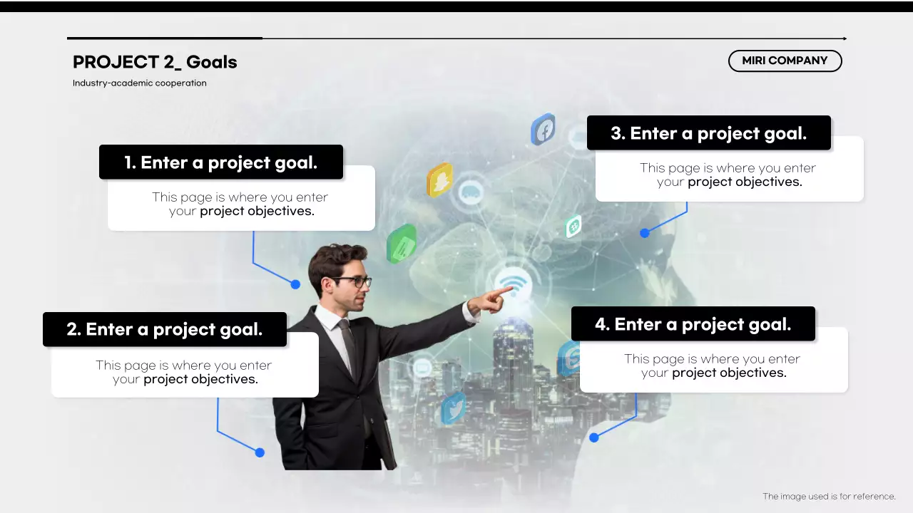 A simple blue-and-black university-industry partnership proposal