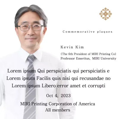 Plakat peringatan dengan ilustrasi dan foto yang mewah