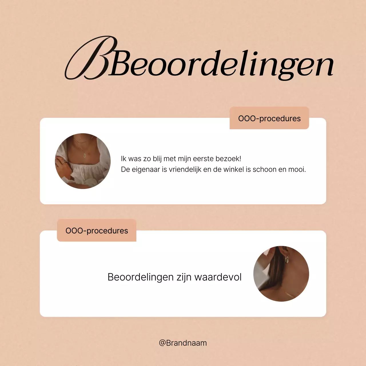 Promoot een trendy feed voor sociale-mediamarketing in roze en ivoorkleurig