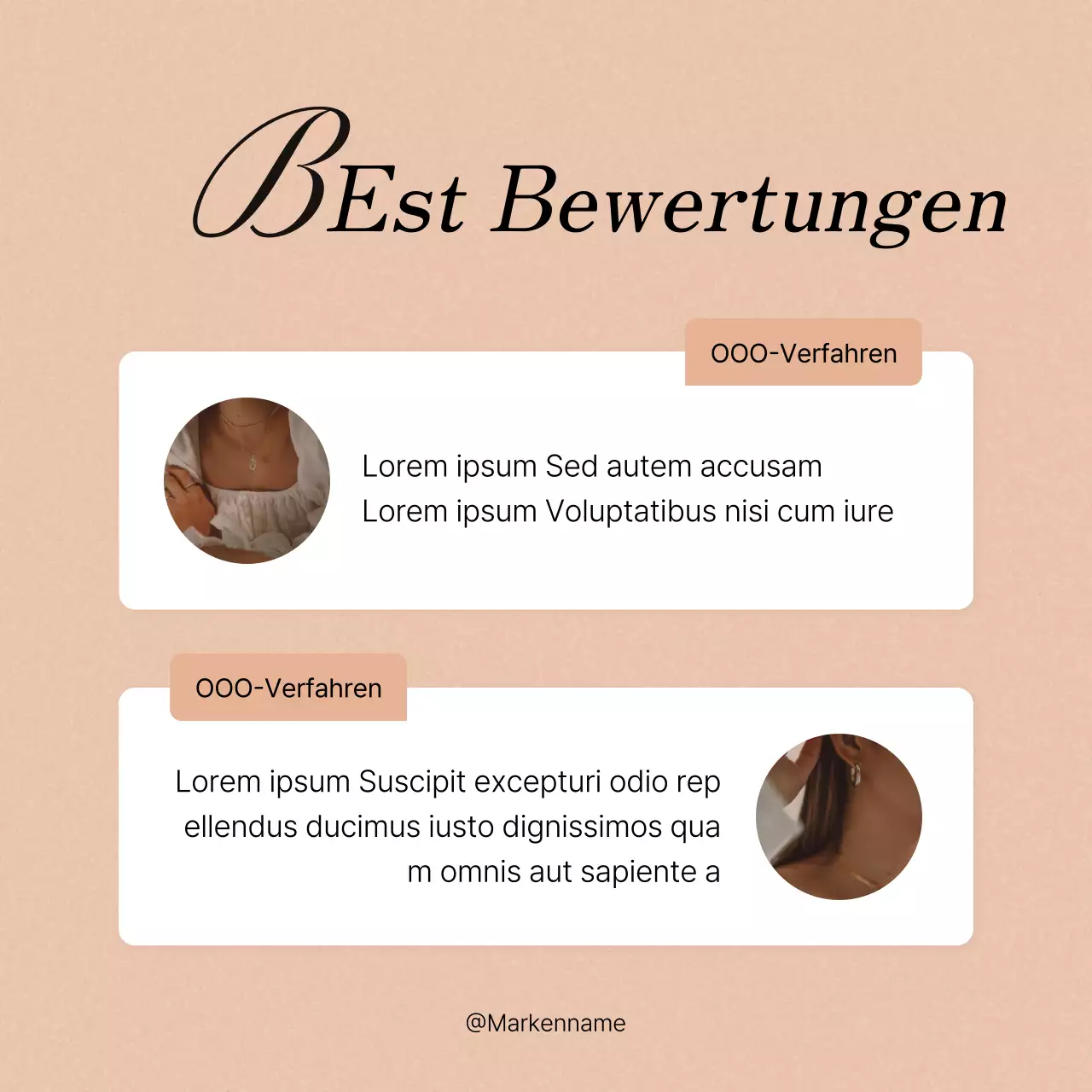 Förderung eines trendigen Social Media Marketing Feeds in Rosa und Elfenbein