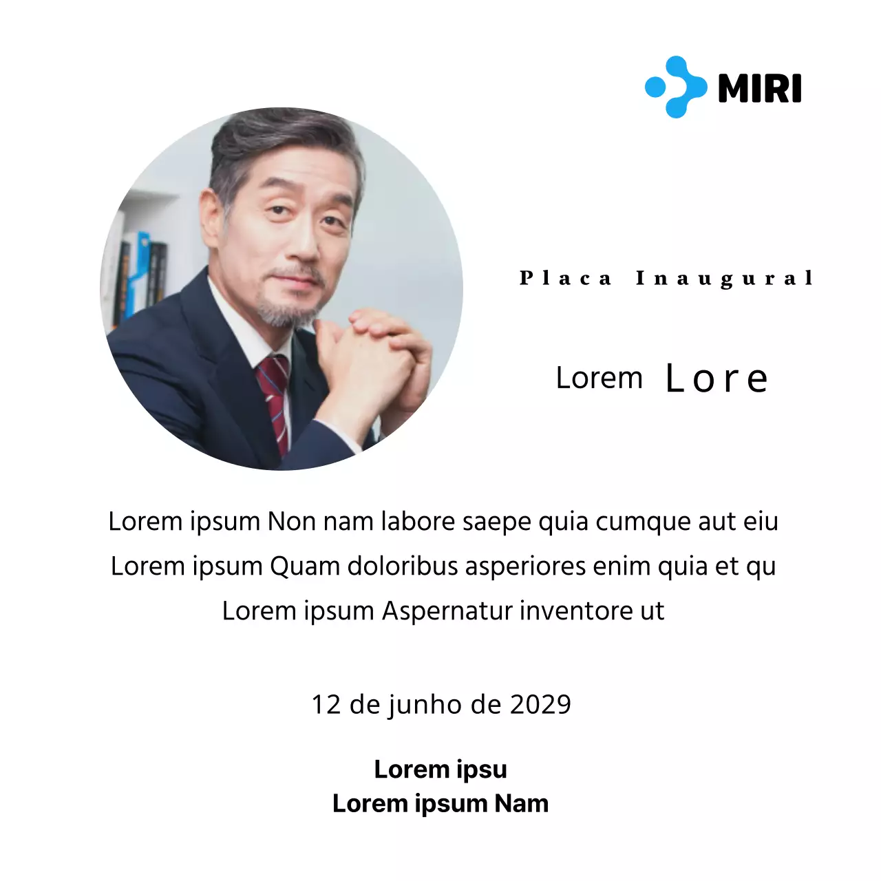 Uma placa inaugural de aspeto simples com o logótipo da sua empresa