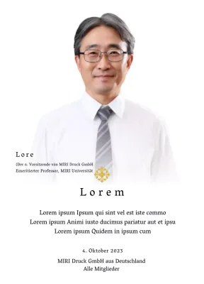 Gedenktafel mit luxuriösen Illustrationen und Fotos