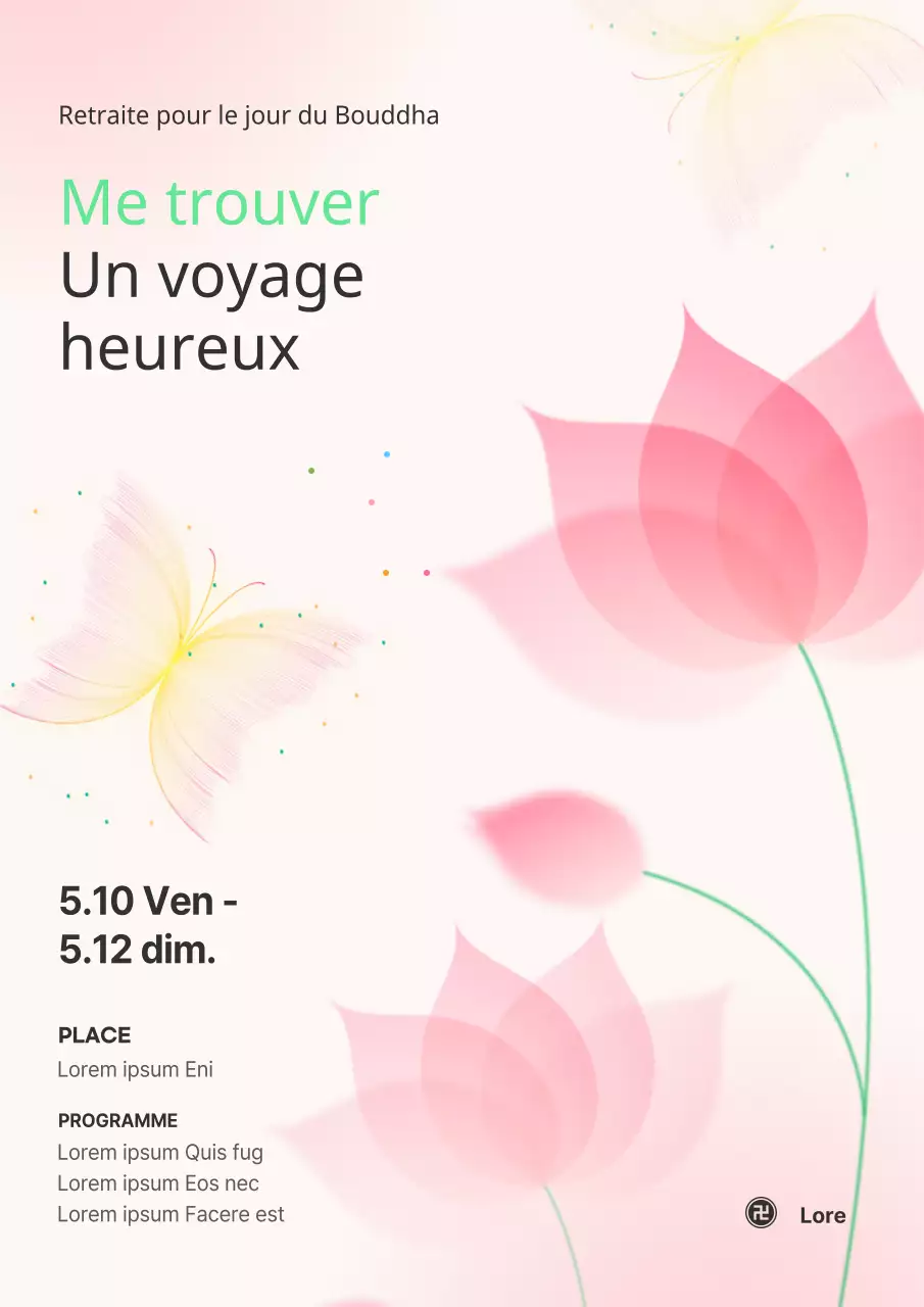 Affiche rose élégante pour un séminaire de conseil psychologique