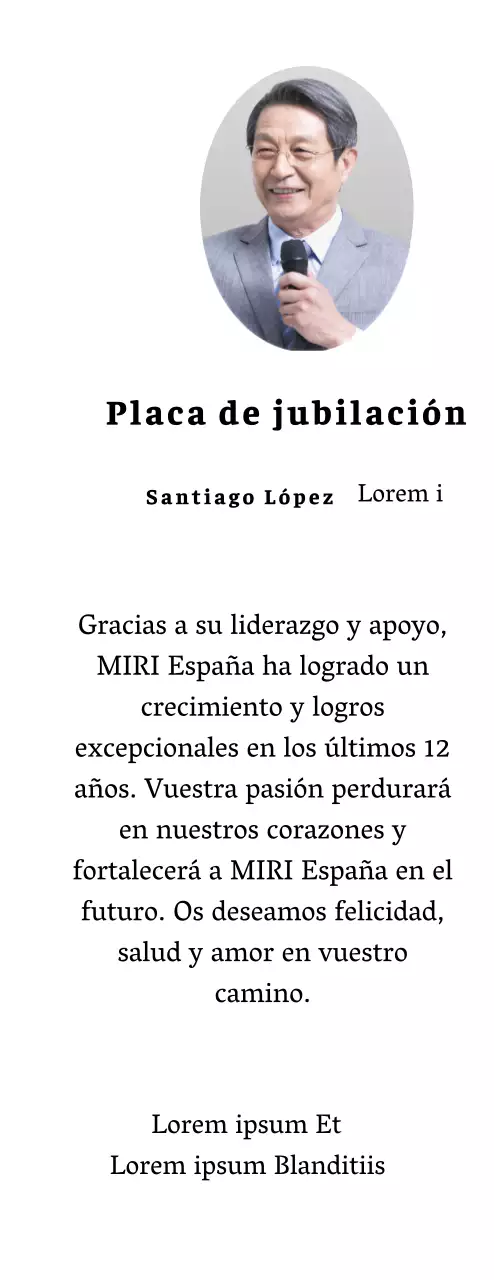 Diseñe una celebración de jubilación con bordes decorativos y fotos para dar una sensación de organización