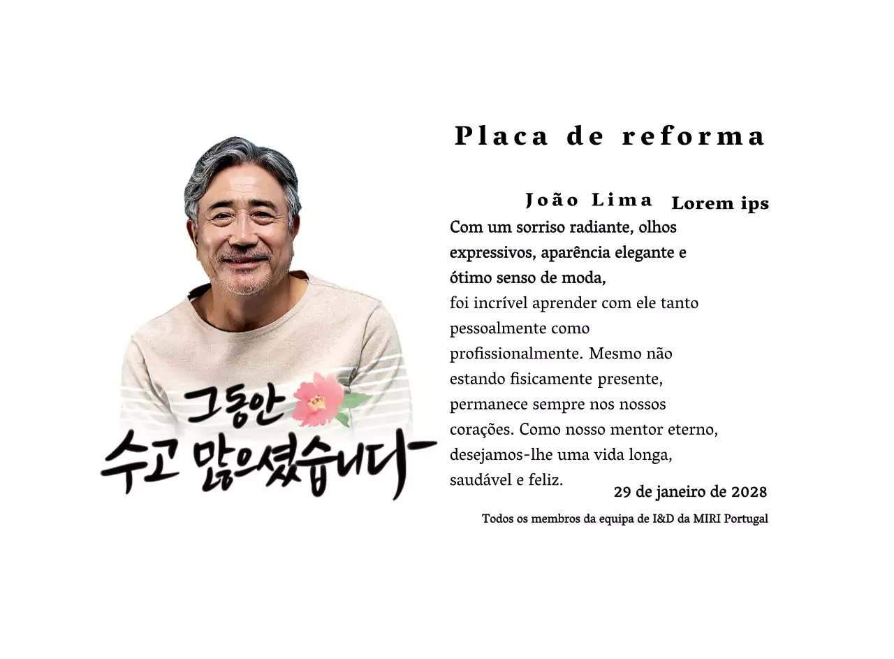 Desenho de reforma com ilustração floral e palavras caligráficas sentimentais