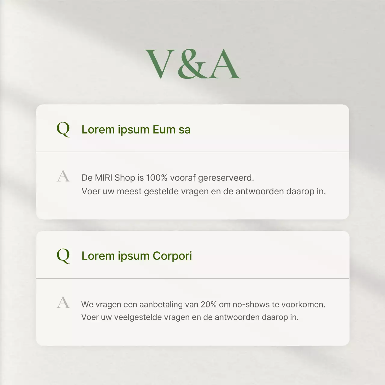 Promoot een groene, moderne sociale-mediamarketing V&A