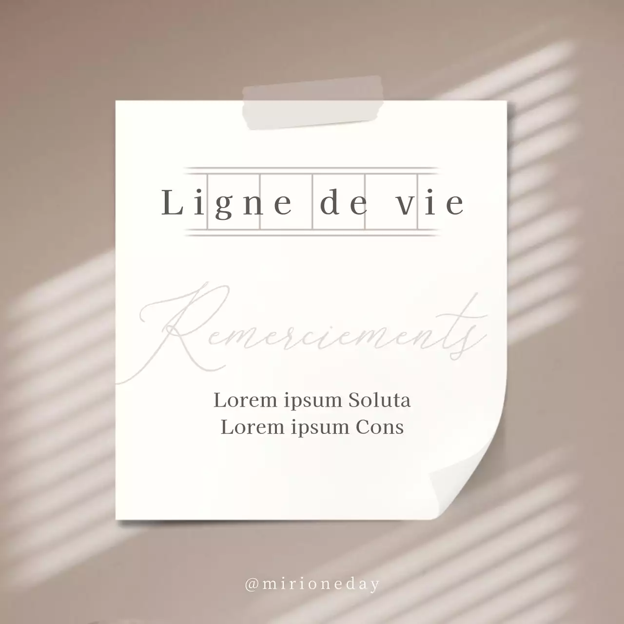 Citations sentimentales simples en ivoire et en marron.