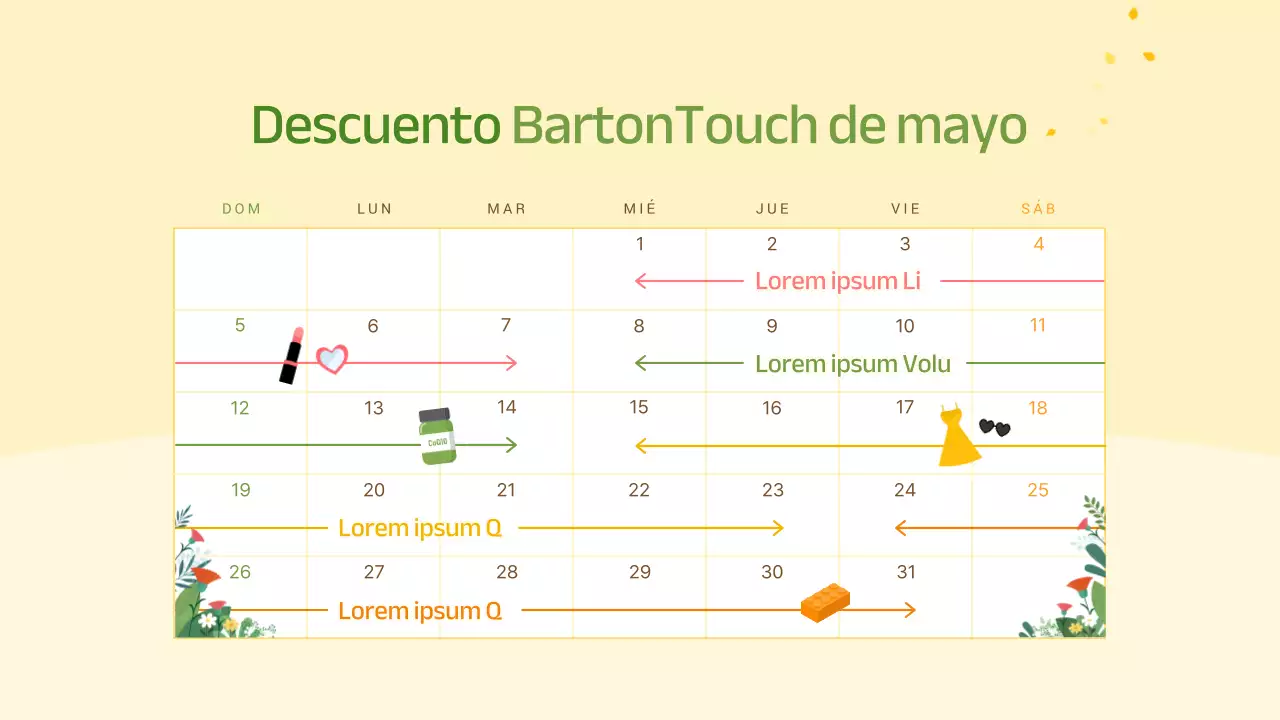 Promoción de regalos del Mes del Hogar en amarillo y chartreuse