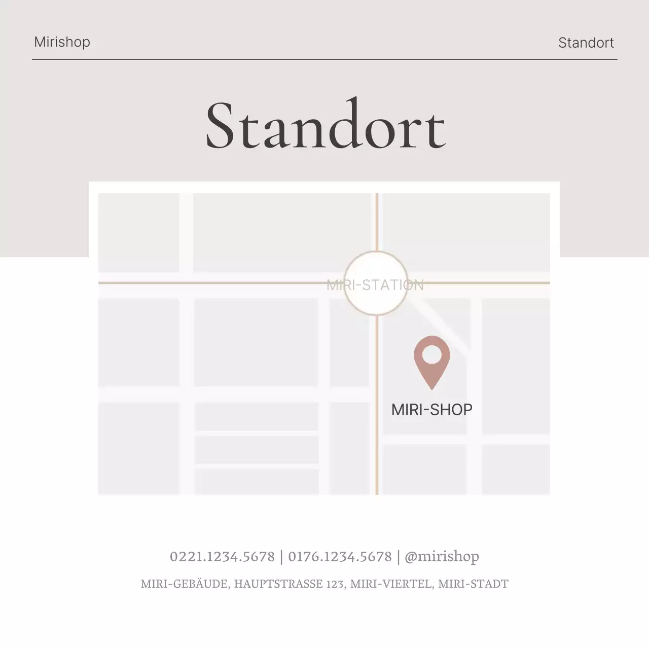 Fördern Sie trendige Social-Media-Marketing-Ankündigungen in Beige und Grau