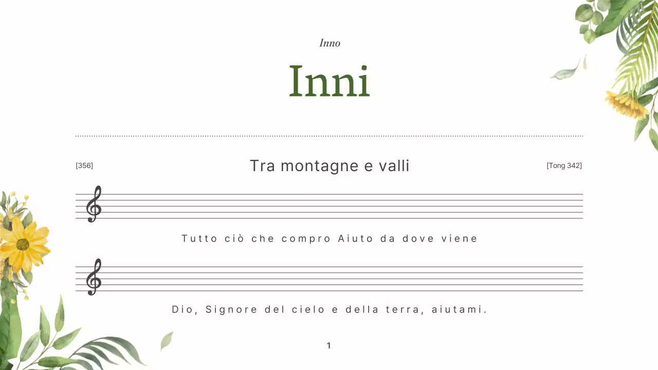 Una semplice guida di servizio verde e gialla per la Chiesa Botanica