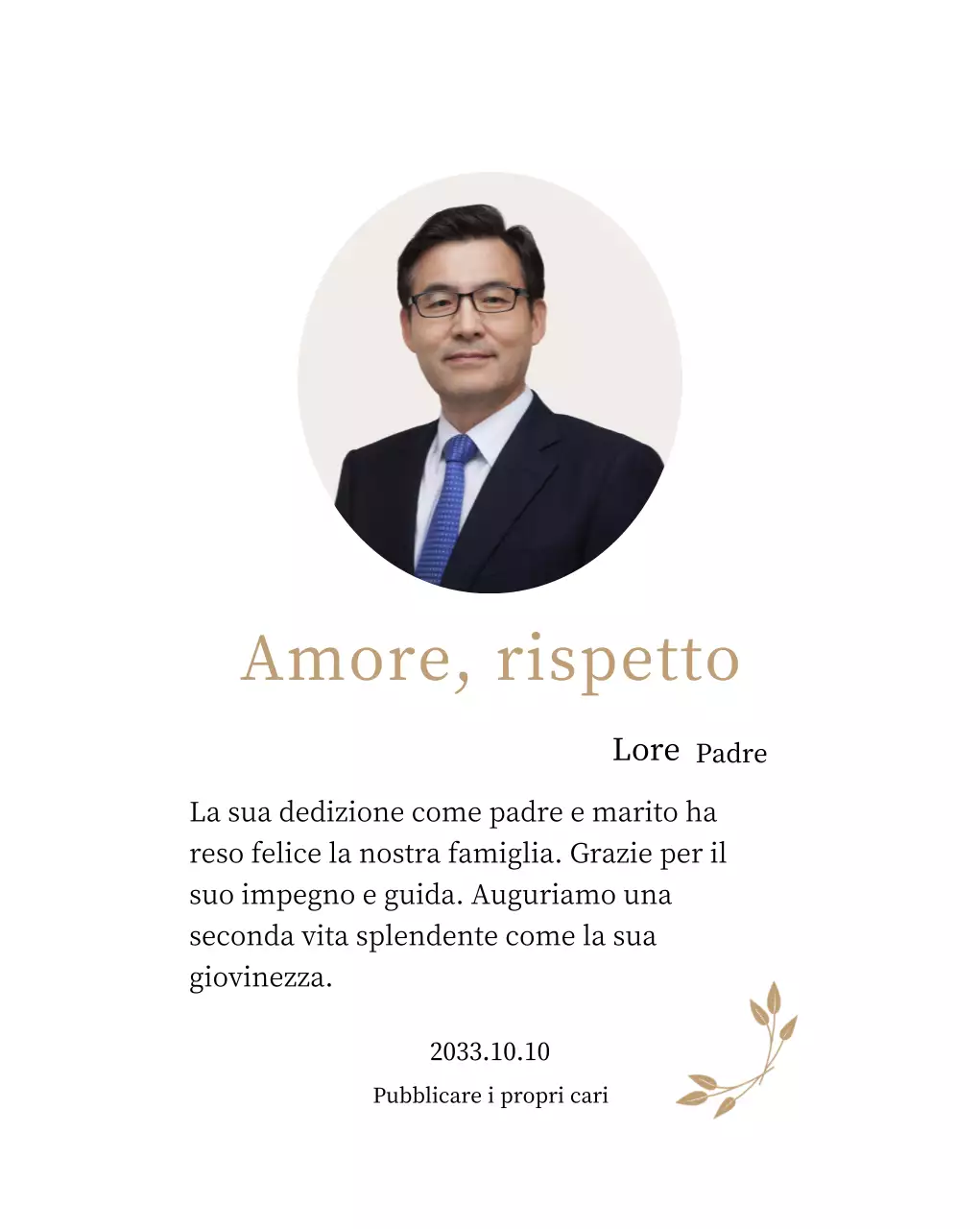 Un biglietto di ringraziamento per la festa della mamma statico e di classe con petali d'oro e una foto