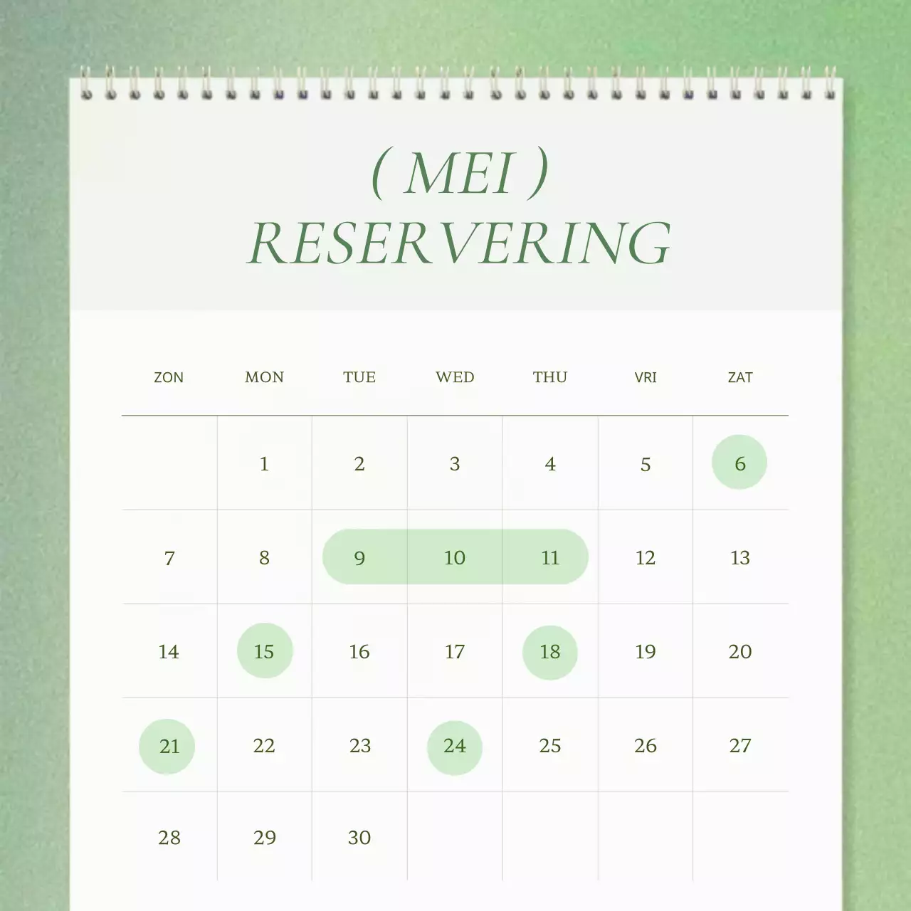 Groene en moderne social media marketing boekingsaankondiging