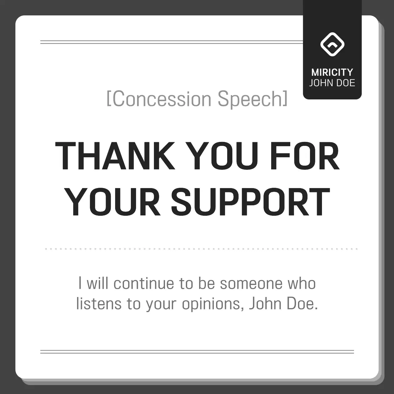 Grey Simple Speech Announcement Social Media Post