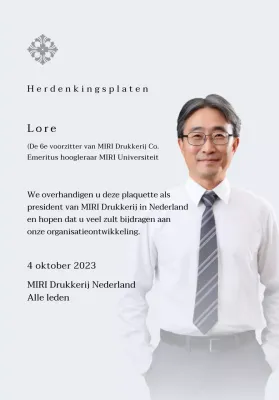 Gedenkplaat met luxe illustraties en foto's