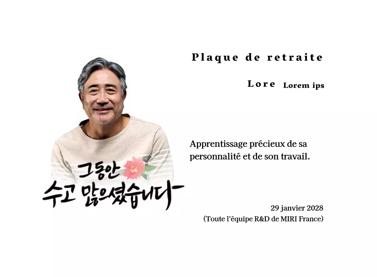 Conception de retraite avec illustration florale et mots calligraphiés sentimentaux