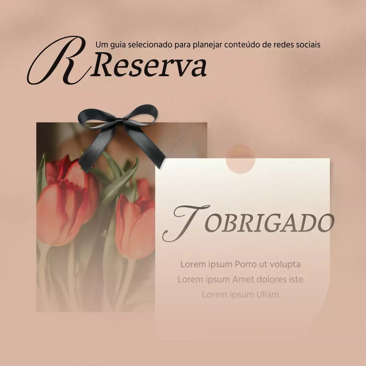 Anúncio de uma reserva de marketing de redes sociais na moda em rosa e marfim
