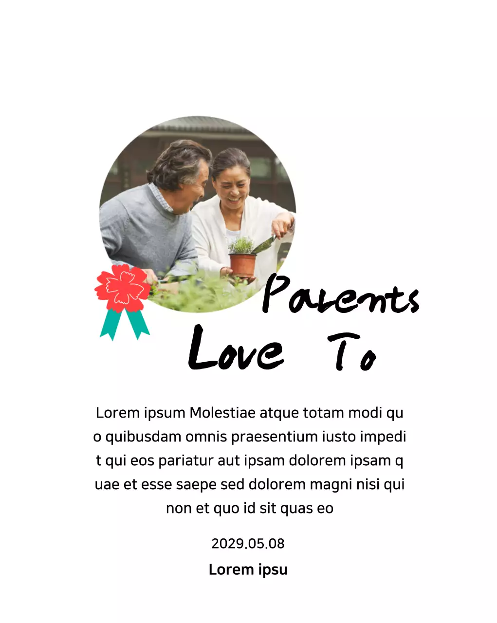 Plakat Hari Ibu yang lucu dengan ilustrasi anyelir dan kaligrafi dengan foto Anda