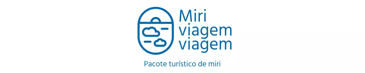Logótipos de produtos de viagens e turismo em azul