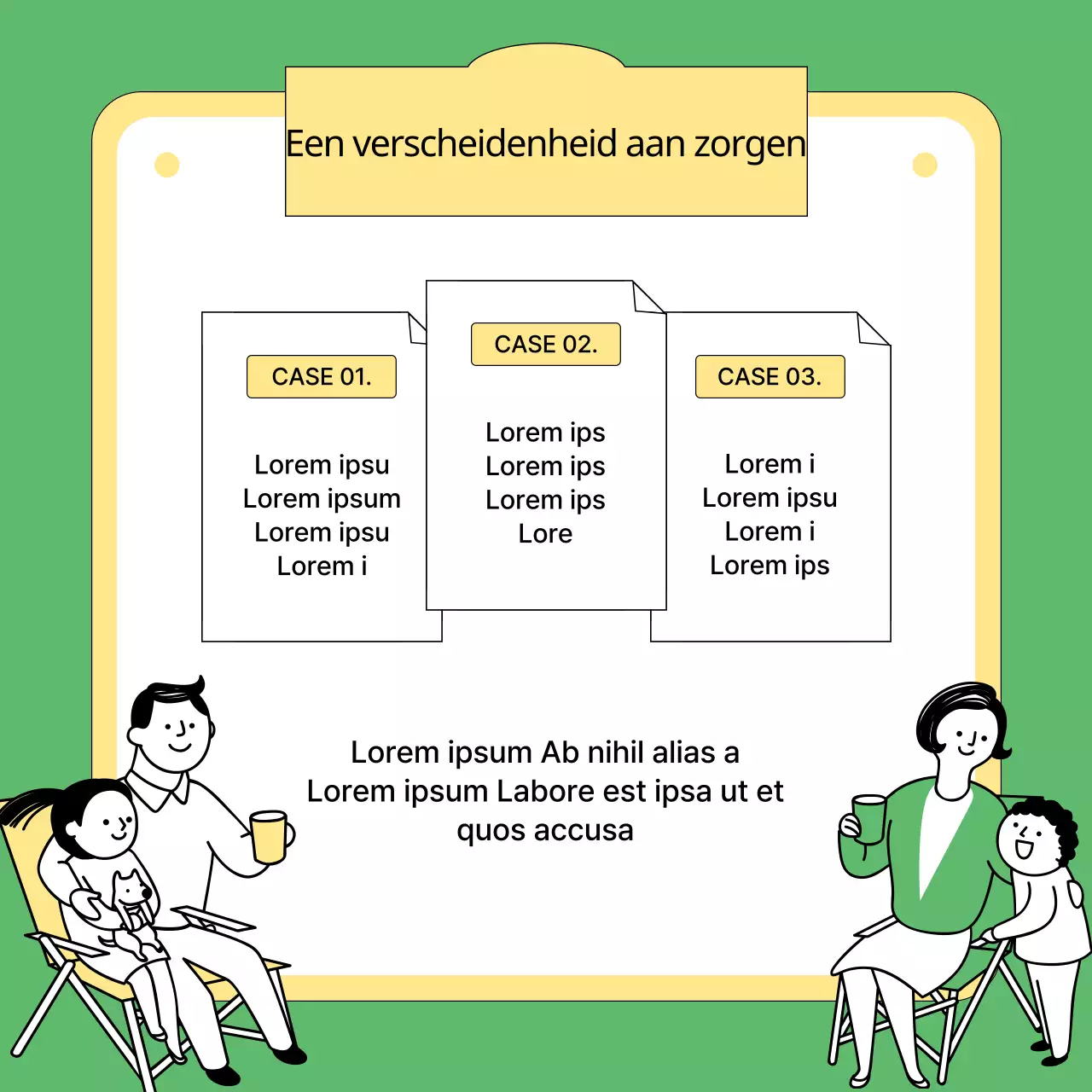 Een eenvoudig groen en geel ouderkenmerk promoten