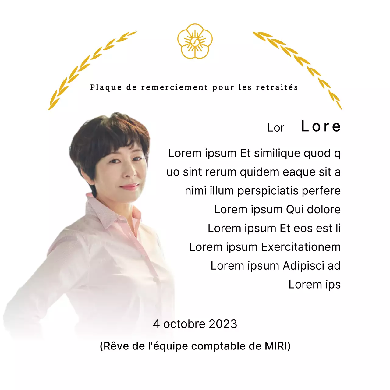 Plaque de remerciement pour les retraités, d'aspect élégant, avec des couronnes de laurier dorées et une croix gammée.