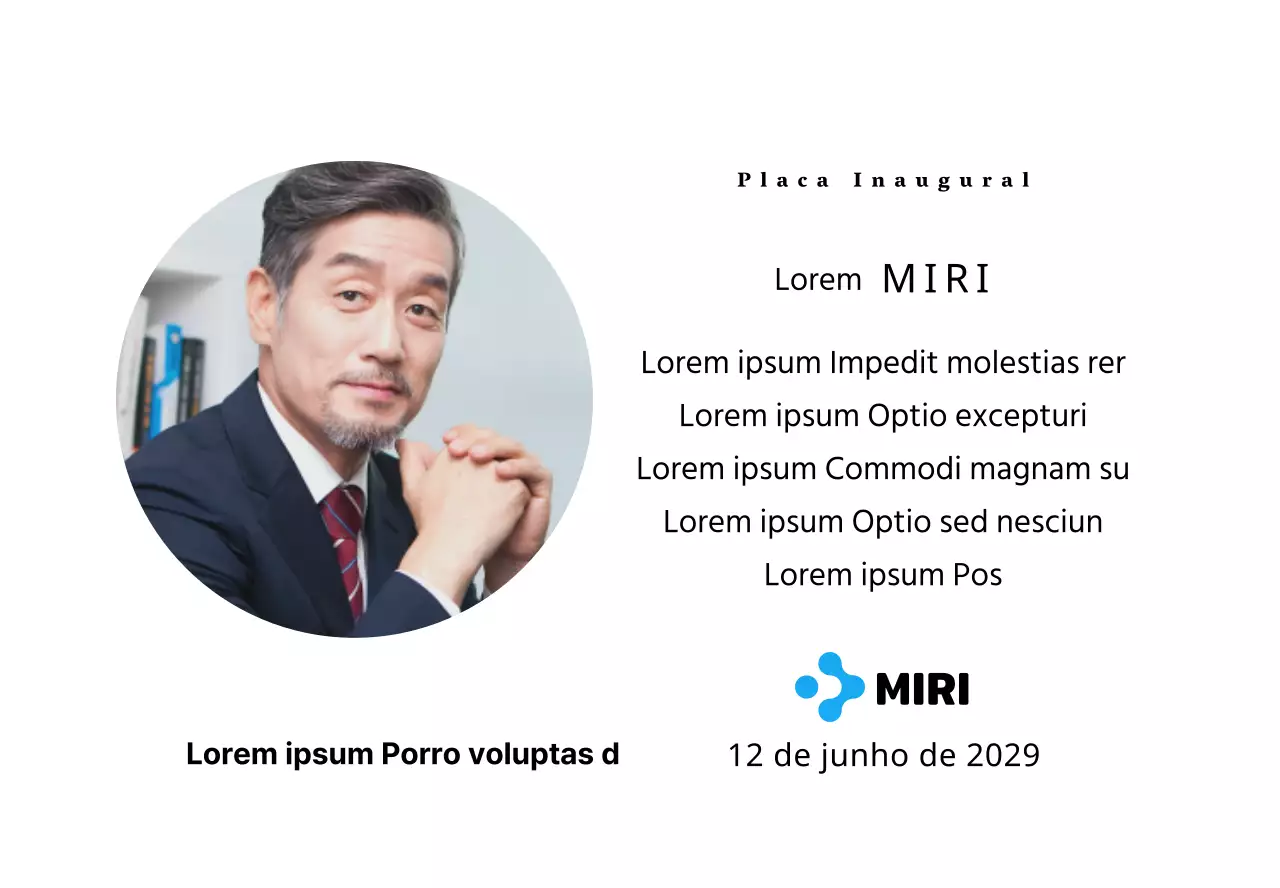 Uma placa inaugural de aspeto simples com o logótipo da sua empresa