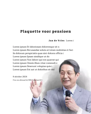 Ontwerp een pensioenfeest met decoratieve randen en foto's voor een georganiseerde sfeer