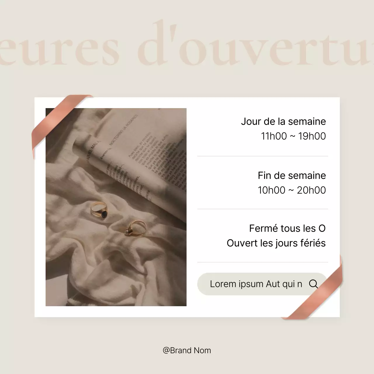 Promouvoir un flux de médias sociaux tendance en rose et ivoire