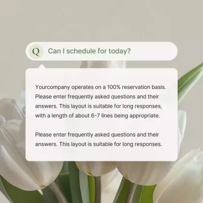 A green, modern social media marketing Q&A announcement