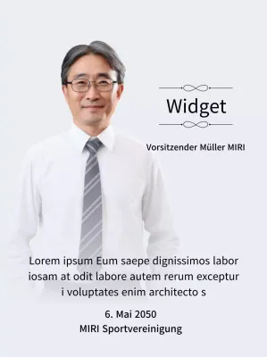 Eine stilvoll gestaltete Auftragstafel mit Verzierungen und Fotos