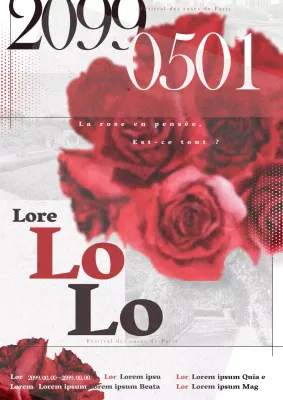 Promouvoir le rouge et le gris classiques de la fête des roses