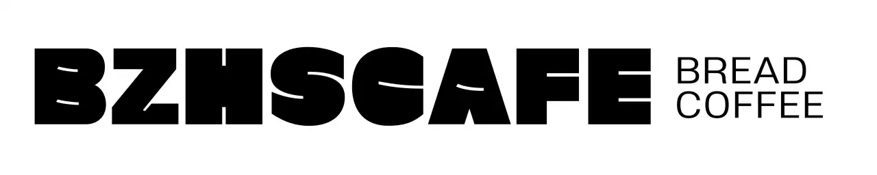 トレンディなタイポグラフィを使用したベーカリーカフェのロゴマーク