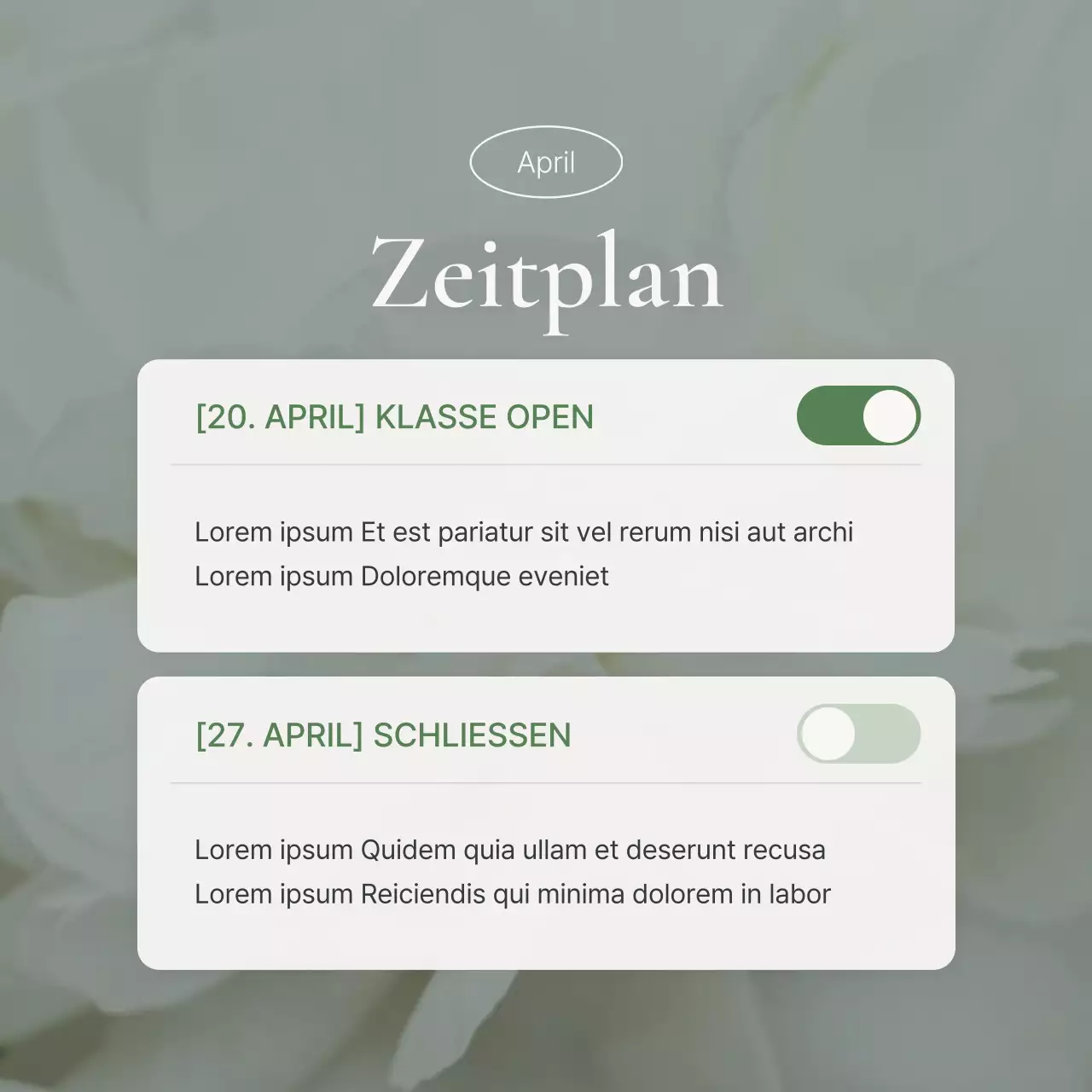 Grüne, moderne Social-Media-Marketing-Feed-Ankündigungen