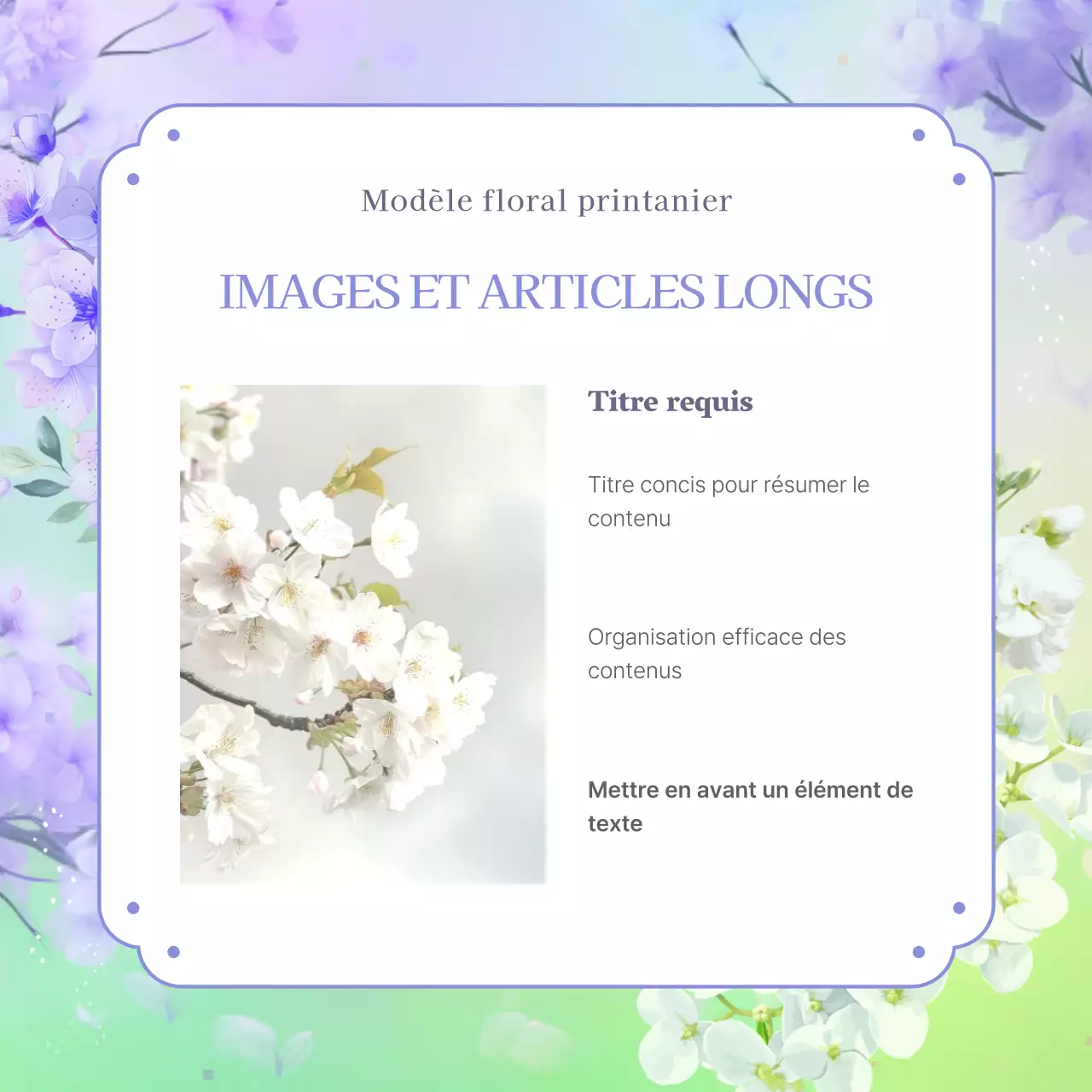 Présentation de fleurs printanières en hortensia mauve et naturel