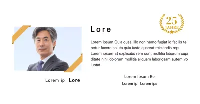 Ein Dankeschön-Design mit einem quadratischen Foto, einer goldenen Schleife und einem Marker zum 25-jährigen Jubiläum