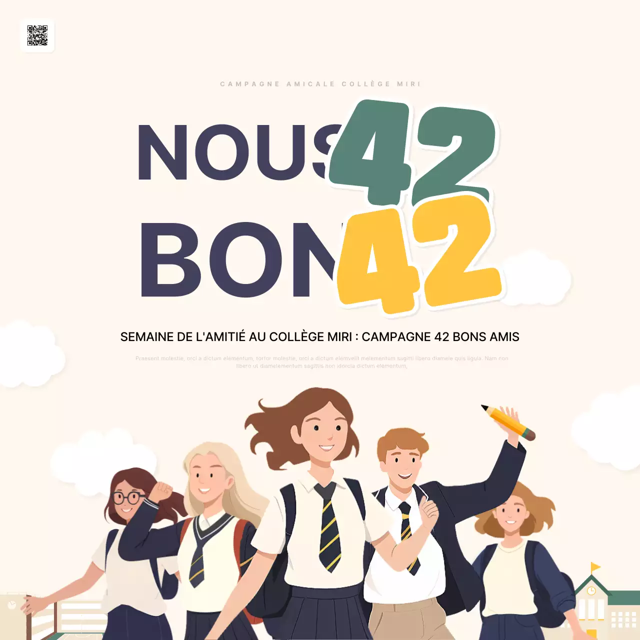 Promouvoir le concours d'écriture "Love your friends" jaune et vert